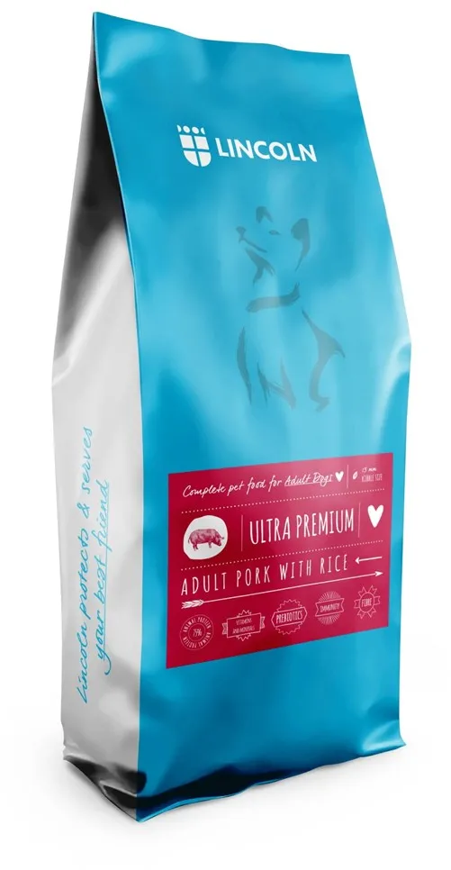LINCOLN Ultra premium Medium and large Pork with rice - dry dog food - 12kg