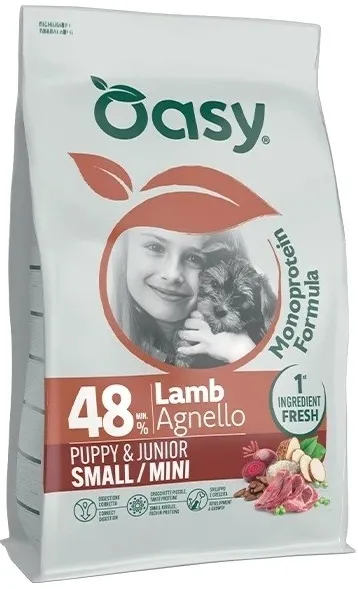 OASY One Animal Protein Puppy & Junior Small/Mini Mono Lamb - dry dog food - 800g