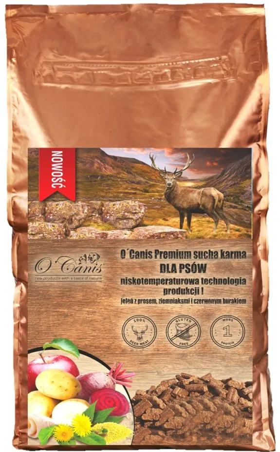 O'CANIS Deer with millet, potatoes, and red beet - dry dog food - 12kg