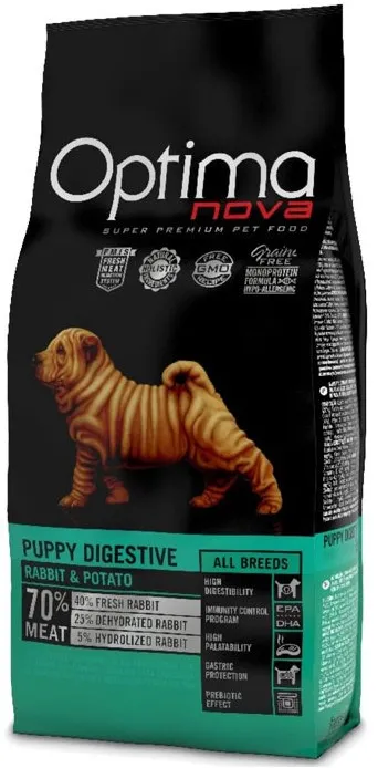 OPTIMANOVA Puppy Digestive Rabbit & Potato - dry dog food - 12kg