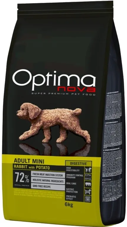 OPTIMANOVA Adult Mini Digestive Rabbit & Potato - dry dog food - 6kg