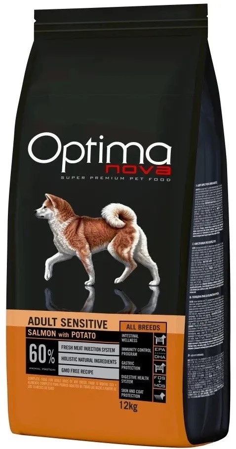OPTIMANOVA Adult Sensitive Salmon & Potato - dry dog food - 12kg