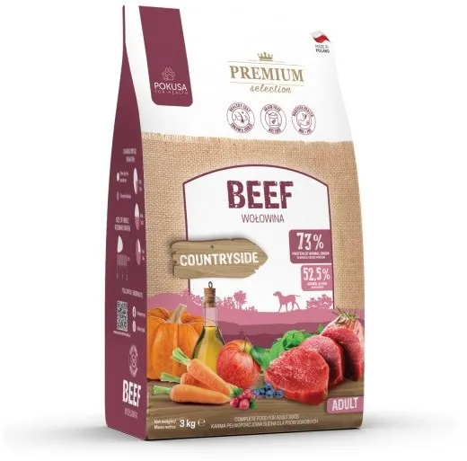 POKUSA Premium Selection Beef Adult - dry dog food - 3kg