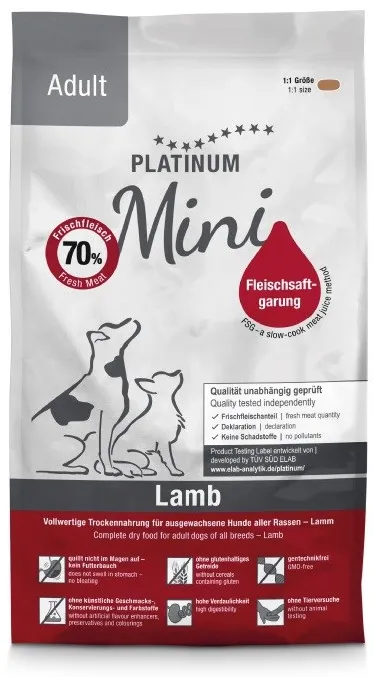 PLATINUM Adult Lamb Mini - semi-moist dog food - 900g
