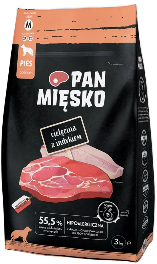 Mr. Meat Veal with Turkey M - dry dog ​​food - 3 kg
