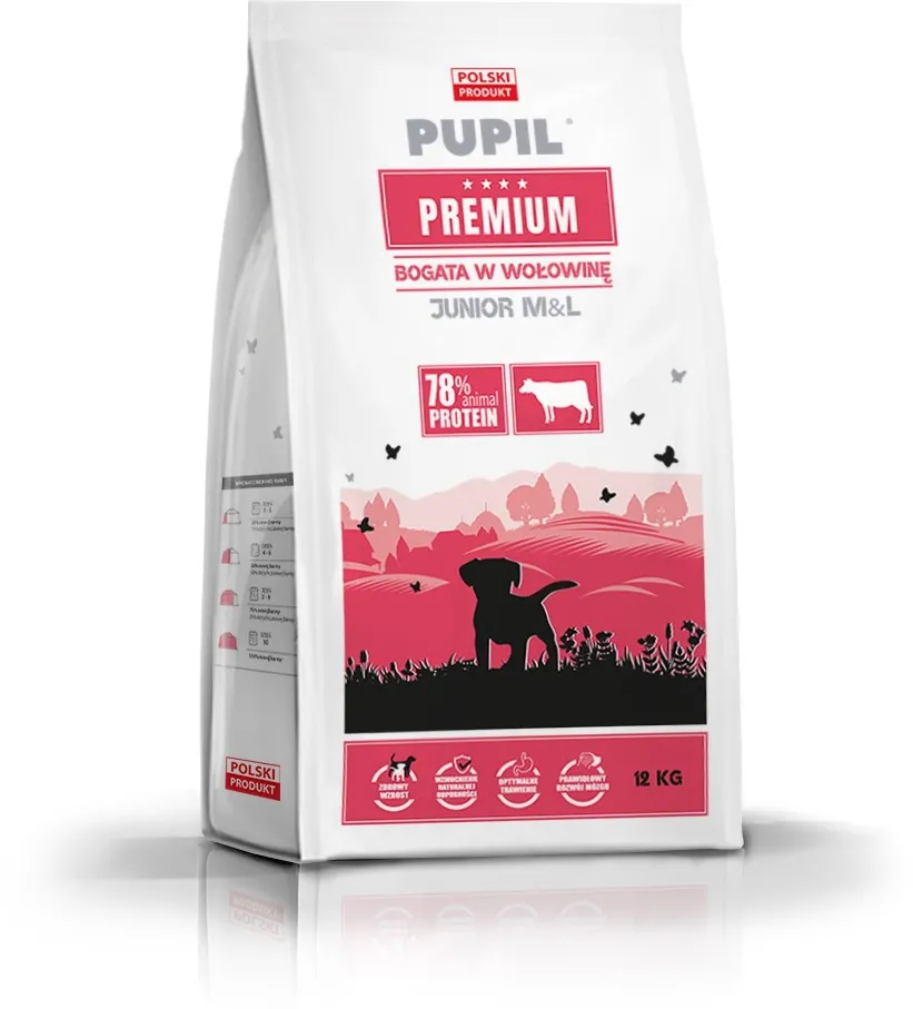PUPIL Premium Junior Medium and large breeds Rich in beef - dry dog food - 12kg