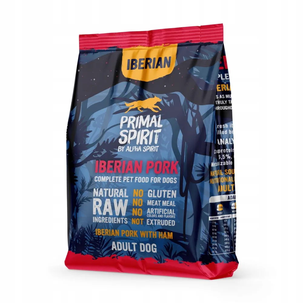 PRIMAL SPIRIT Iberian 70% Pork Ham – semi-moist dog food – 1 kg