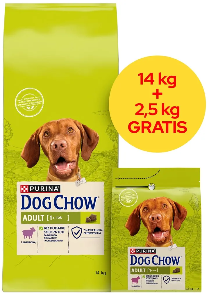 PURINA Dog Chow Adult Lamb - dry dog food - 14 + 2,5kg