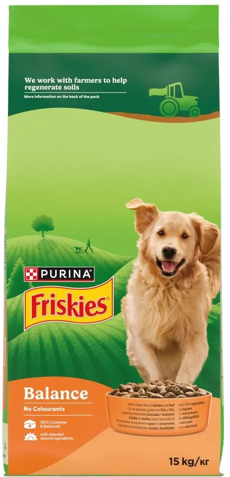 PURINA Friskies Balance Chicken with beef and vegetables - dry dog food - 15kg