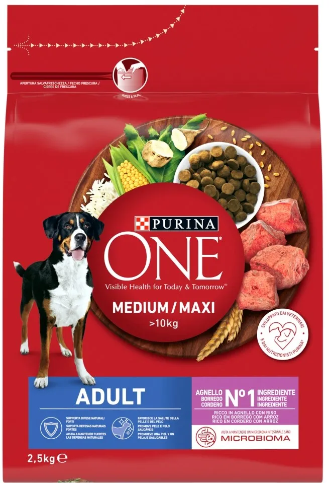 PURINA One Adult Medium/Maxi Rich in lamb with rice - dry dog food - 2,5kg