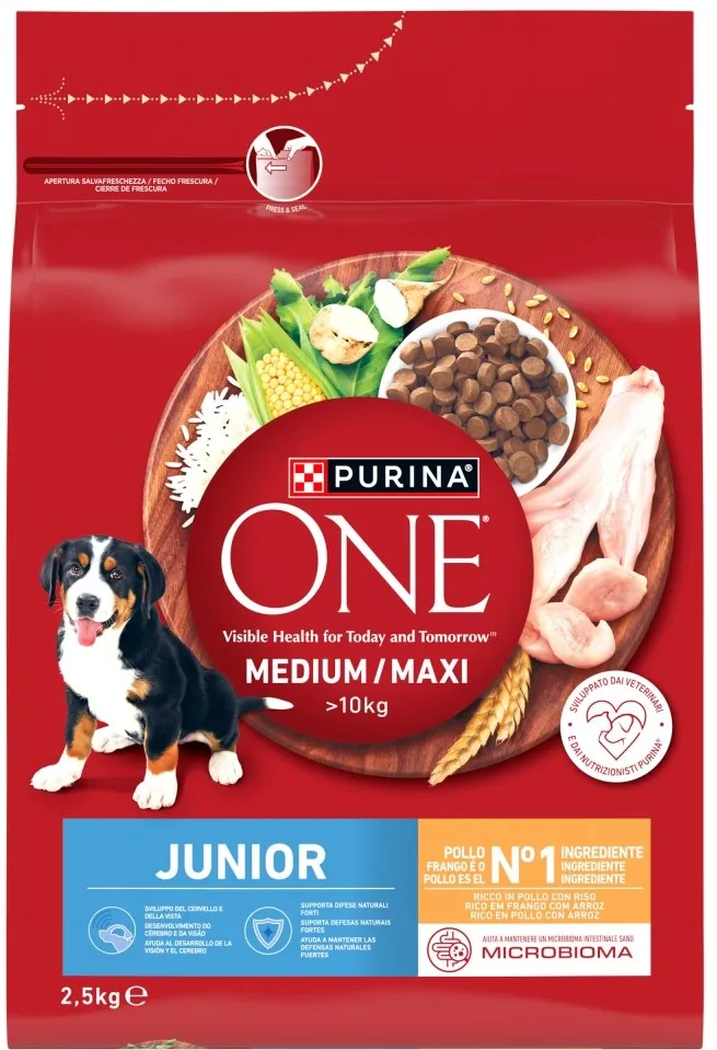 PURINA One Junior Medium/Maxi Rich in chicken with rice - dry dog food - 2,5kg