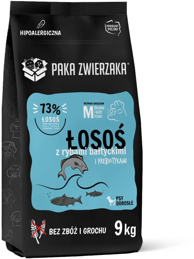 PAKA ZWIERZAKA Salmon with Baltic fish M - dry dog food - 9kg