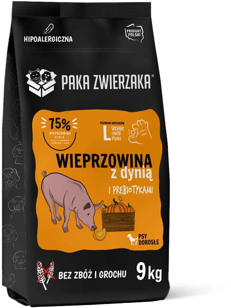 PAKA ZWIERZAKA Pork with pumpkin L - dry dog food - 9kg