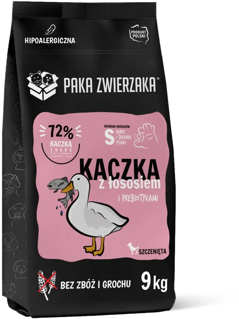 PAKA ZWIERZAKA Puppy Duck with salmon S - dry dog food - 9kg