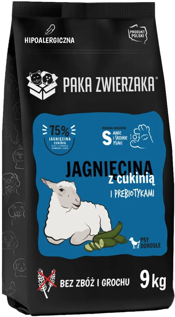 PAKA ZWIERZAKA Lamb with zucchini S - dry dog food - 9kg