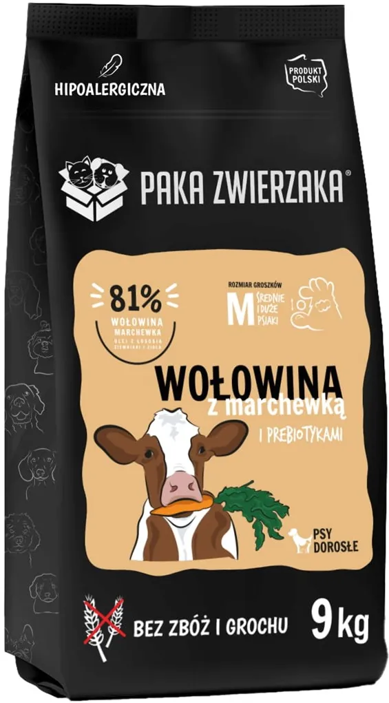 PAKA ZWIERZAKA Beef with carrots M - dry dog food - 9kg