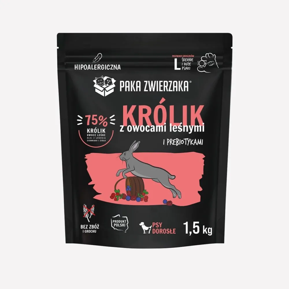 PAKA ZWIERZAKA Rabbit with forest fruits L – dry dog food – 1.5kg