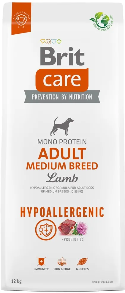 BRIT Care Hypoallergenic Adult Medium Breed Lamb - dry dog food - 12 kg