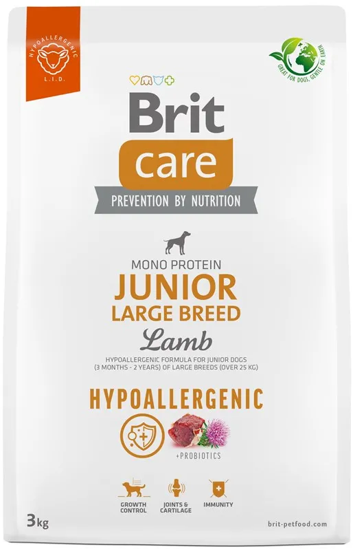 BRIT Care Hypoallergenic Junior Large Breed Lamb - dry dog food - 3 kg