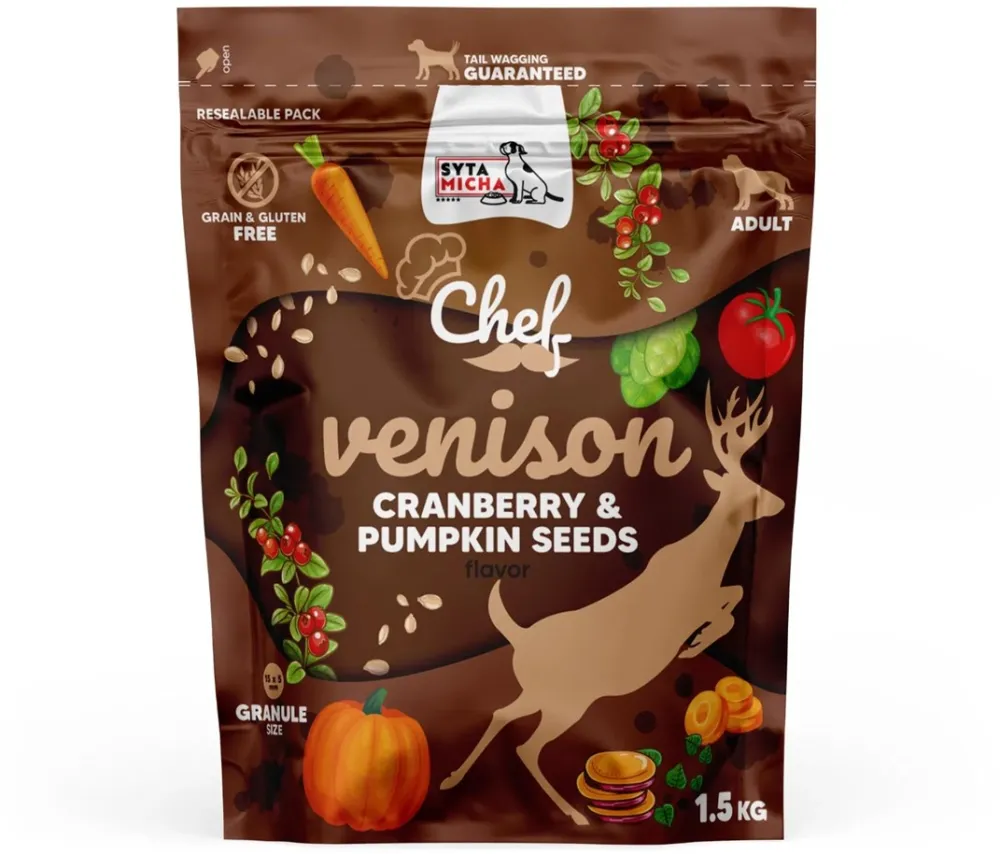 SYTA MICHA Chef Venison with cranberry and pumpkin seeds - dry dog food - 1,5kg