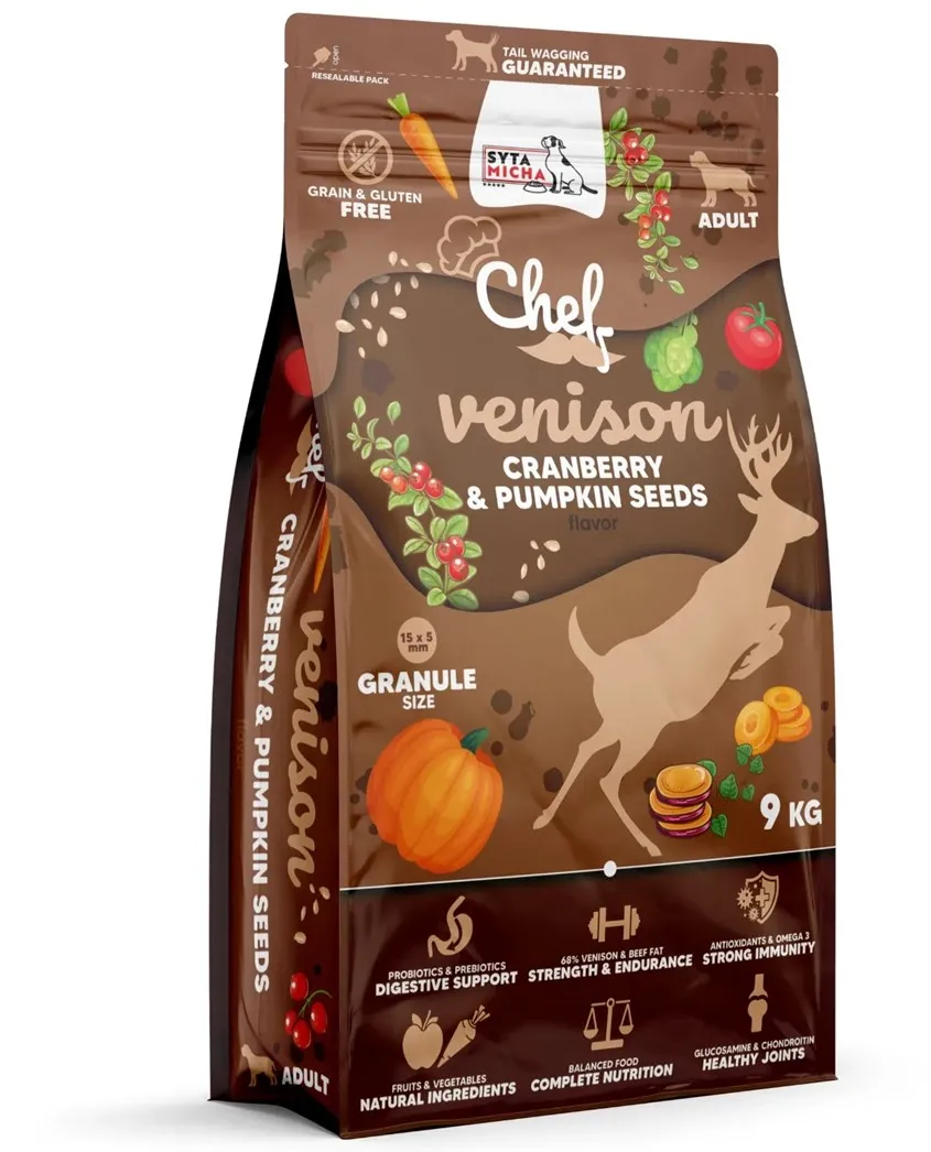 SYTA MICHA Chef Venison with cranberry and pumpkin seeds - dry dog food - 9kg