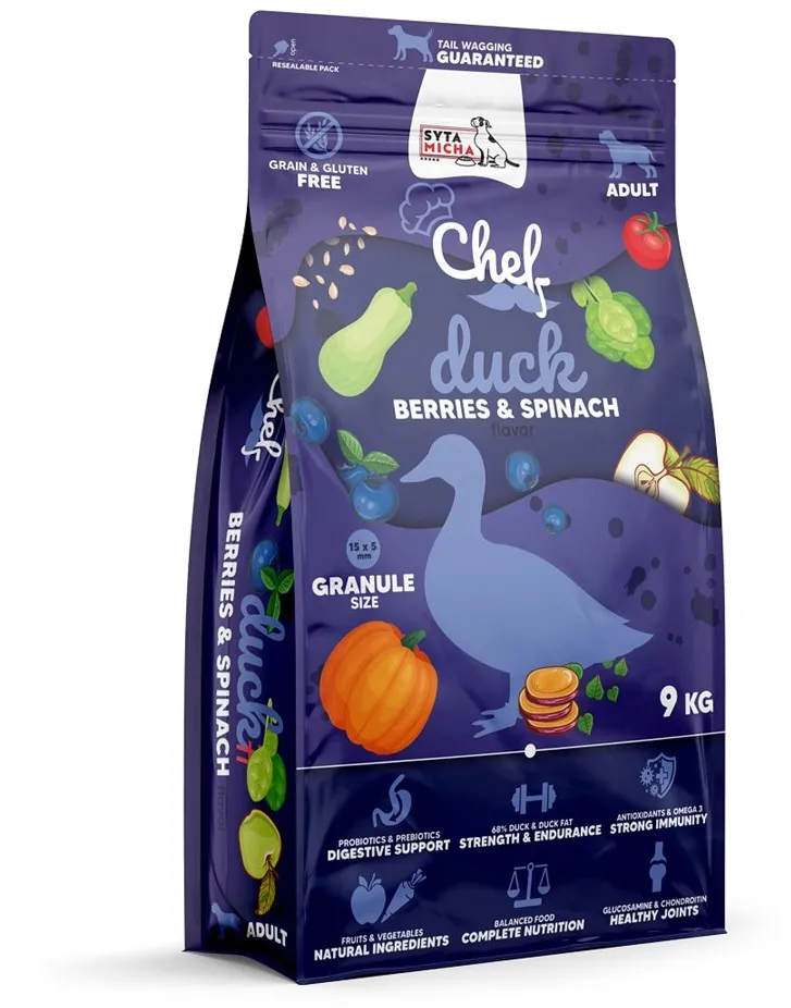 SYTA MICHA Chef Duck, berries and spinach - dry dog food - 9kg