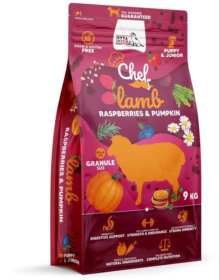 SYTA MICHA Chef Puppy Lamb, raspberries and pumpkin - dry dog food - 9kg