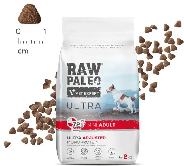 VETEXPERT Raw Paleo Ultra Mini Adult Beef - dry dog ​​food - 2 kg