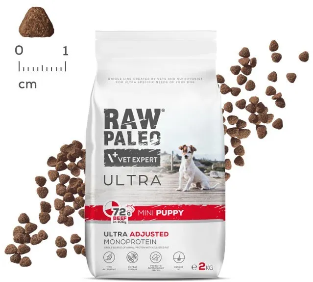 VETEXPERT Raw Paleo Ultra Mini Puppy Beef - dry food for puppies of small breeds - 2 kg