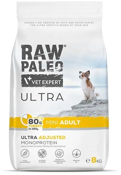 VETEXPERT Raw Paleo Ultra Mini Adult Turkey - dry dog ​​food - 8 kg