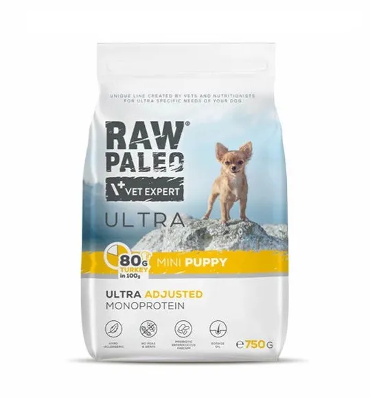 VETEXPERT Raw Paleo Ultra Mini Puppy Turkey - dry food for puppies - 750 g