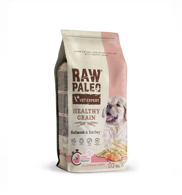 VETEXPERT Raw Paleo Healthy Grain Puppy Salmon and barley - dry dog ​​food - 10 kg