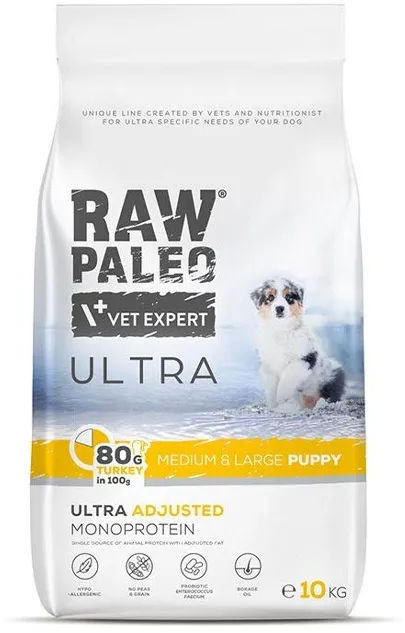 VETEXPERT Raw Paleo Ultra Medium&Large Puppy Turkey - dry food for puppies - 10 kg