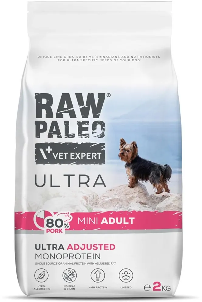 VETEXPERT Raw Paleo Ultra Pork Mini Adult - dry dog food - 2kg