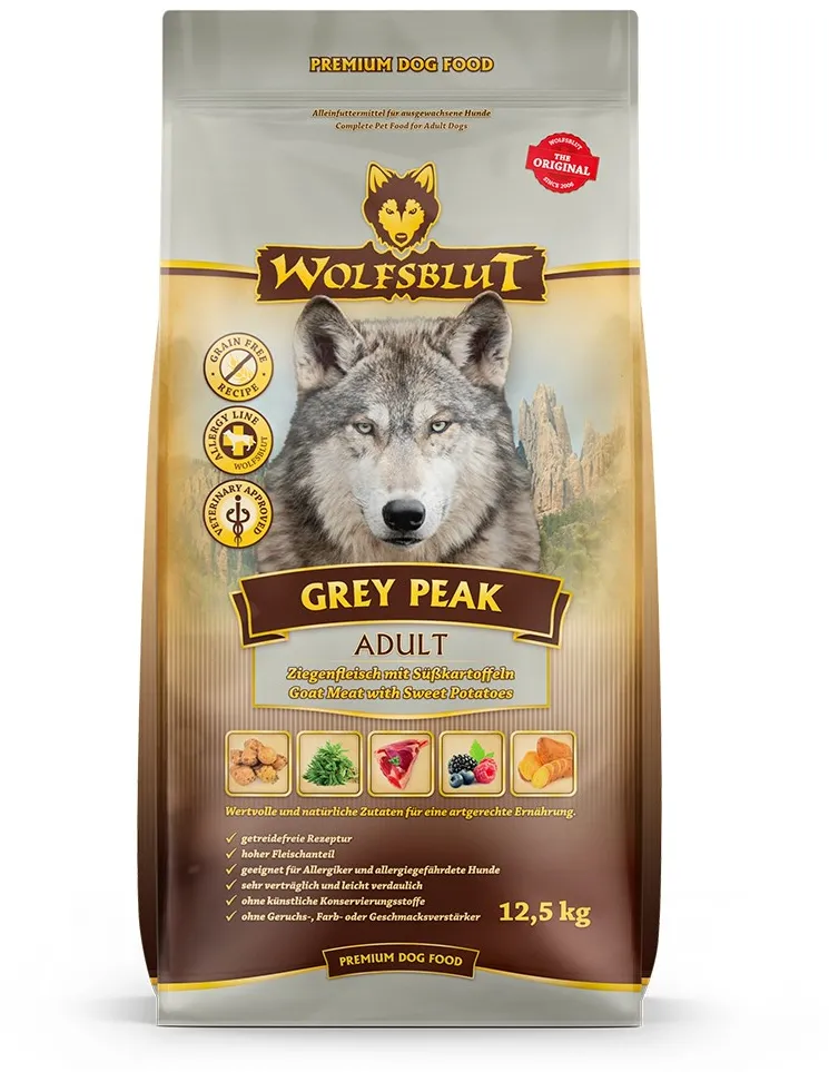 WOLFSBLUT Grey Peak Goat with sweet potatoes - dry dog food - 12,5kg