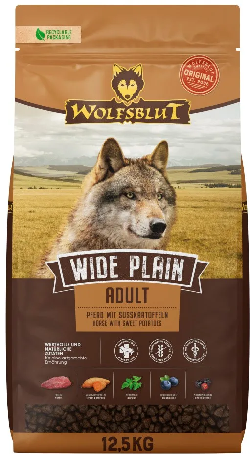 WOLFSBLUT Wide Plain Horse - dry dog food - 12,5kg