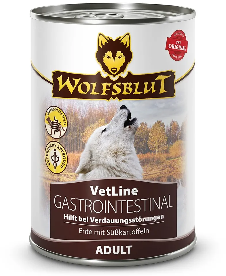 WOLFSBLUT VetLine Gastrointestinal Duck - wet dog food - 395g