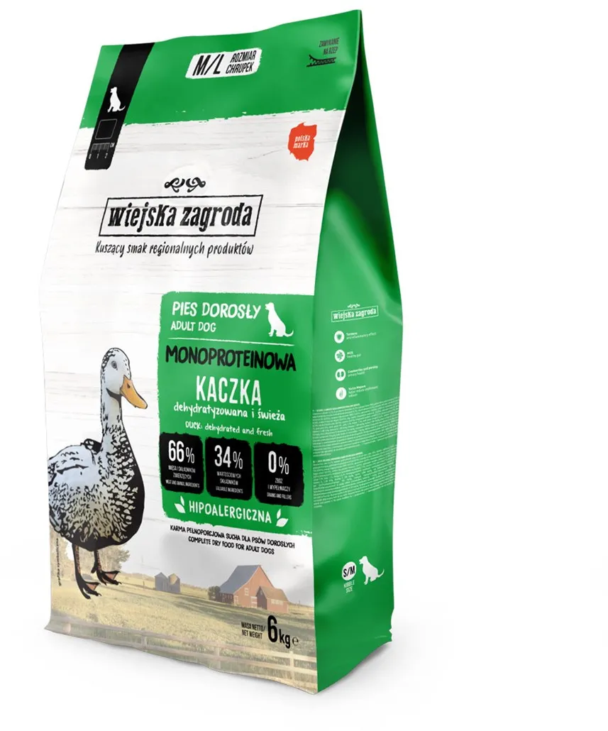 WIEJSKA ZAGRODA Monoprotein Duck - dry dog food - 6kg