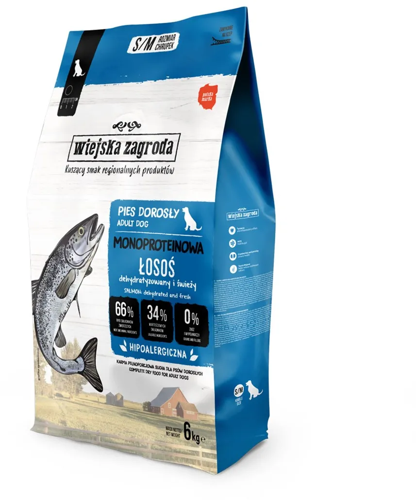 WIEJSKA ZAGRODA Monoprotein Salmon - dry dog food - 6kg