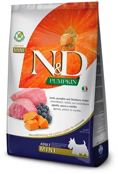 FARMINA N&D GF PUMPKIN DOG LAMB&BLUEBERRY ADULT MINI 7kg