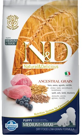 FARMINA N&D Ancestral Grain Puppy Medium&Maxi Lamb - dry dog food - 12 kg
