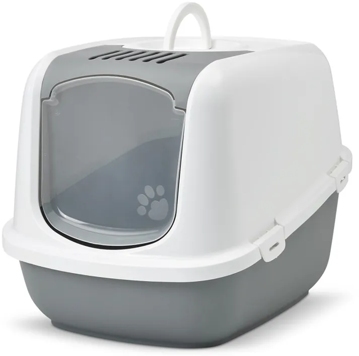 SAVIC Nestor Jumbo White-Grey – covered cat litter box – 66.5x48.5x46.5 cm – 1 pc.