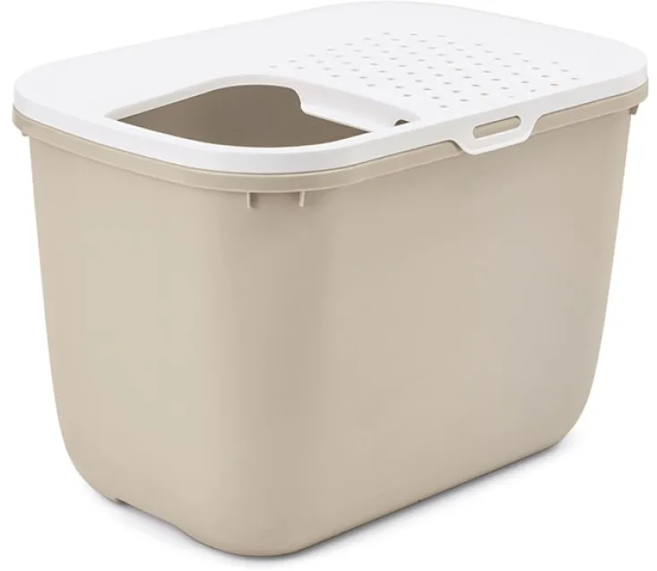 SAVIC Hop Coffee Brown with White Lid – Cat Litter Tray – 58.5x39x39.5 cm – 1 pc.