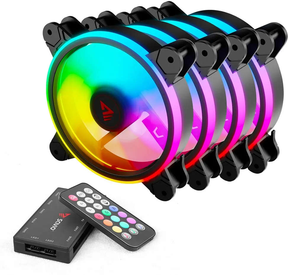 SAVIO FAN-01 4-pack 120mm ARGB fan including controller and remote control