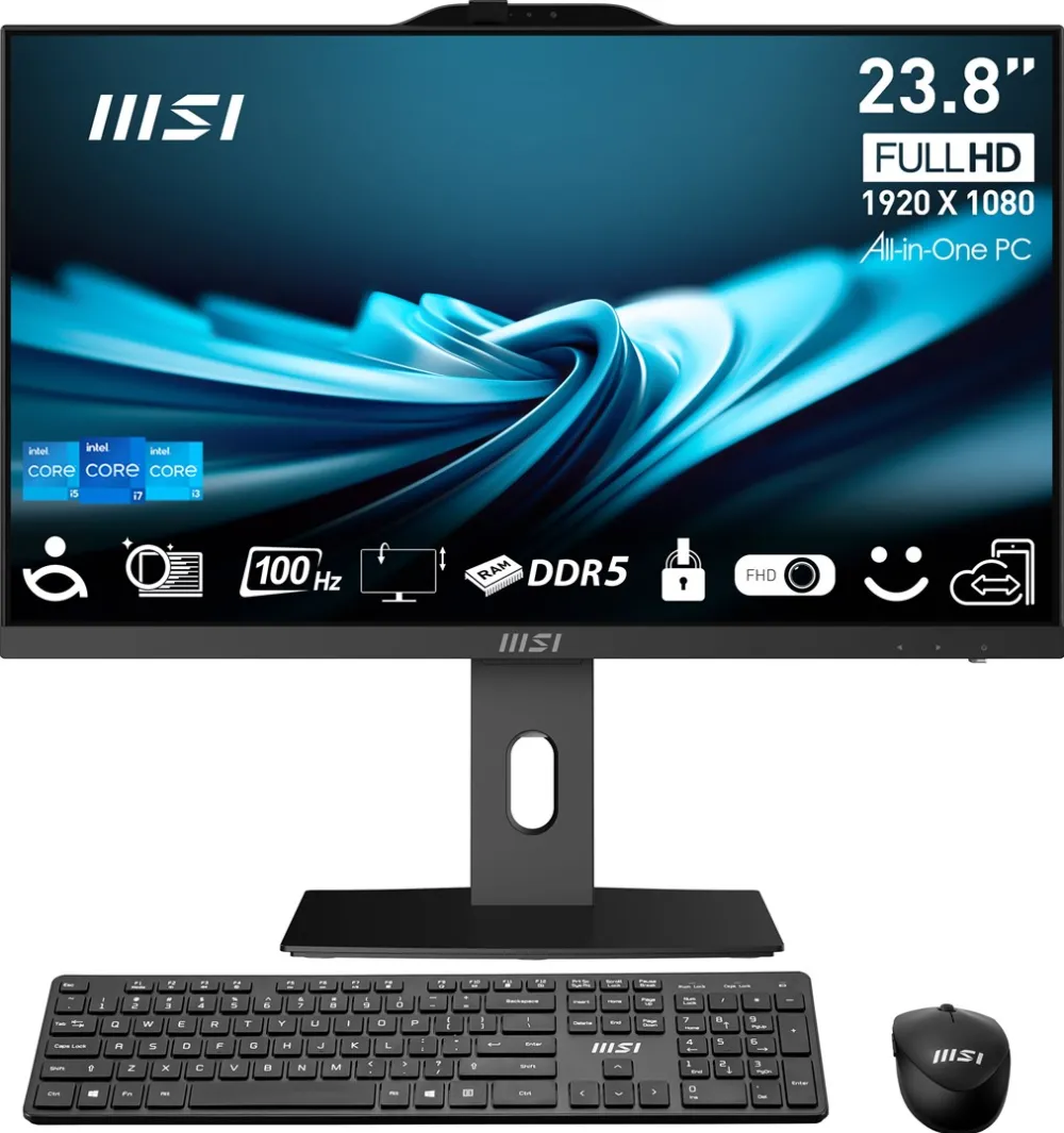 MSI Pro AP242P 14M-813EU Intel® Core™ i7 i7-14700 60.5 cm (23.8") 1920 x 1080 pixels All-in-One PC 16 GB DDR5-SDRAM 1 TB SSD NoOS Wi-Fi 6E (802.11ax) Black