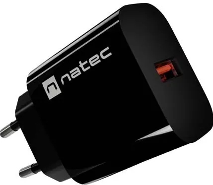 WALL CHARGER NATEC RIBERA 1X USB-A 18W BLACK