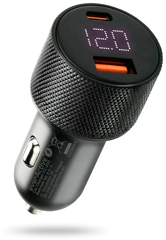 Car charger everActive CC-50Q USB QC3.0 + USB-C PD 75W