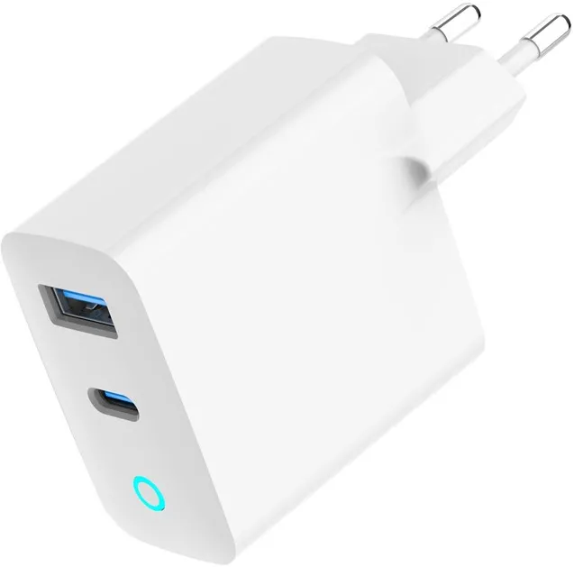 Gembird 2 Port 30W GaN USB fast charger LED white TA-UC-PDQC30L-W-01