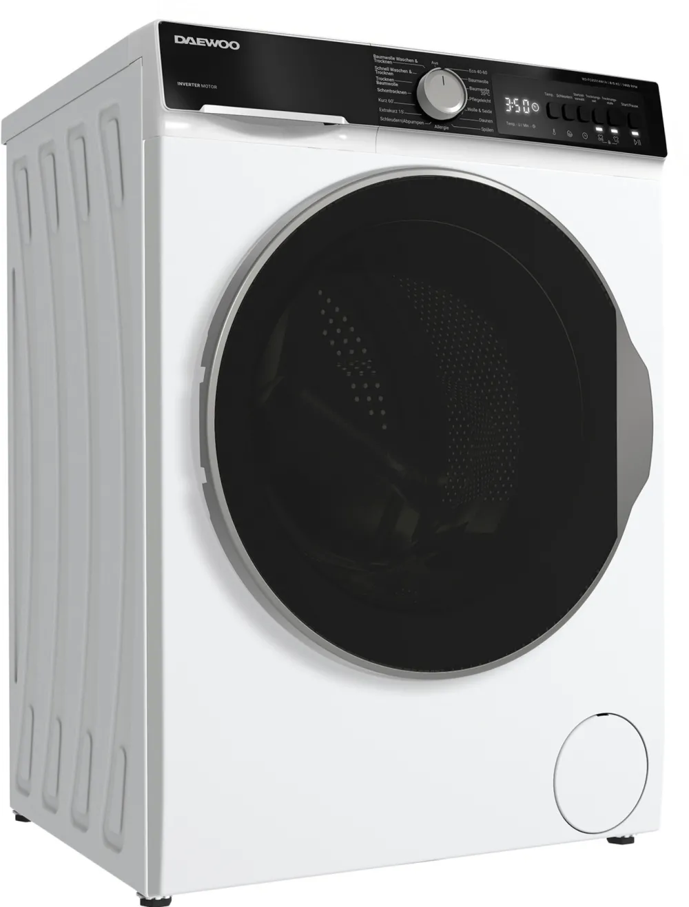 Masina de spalat rufe cu uscator DAEWOO WD-FC85514W1A-DE 8 kg / 5 kg alb negru