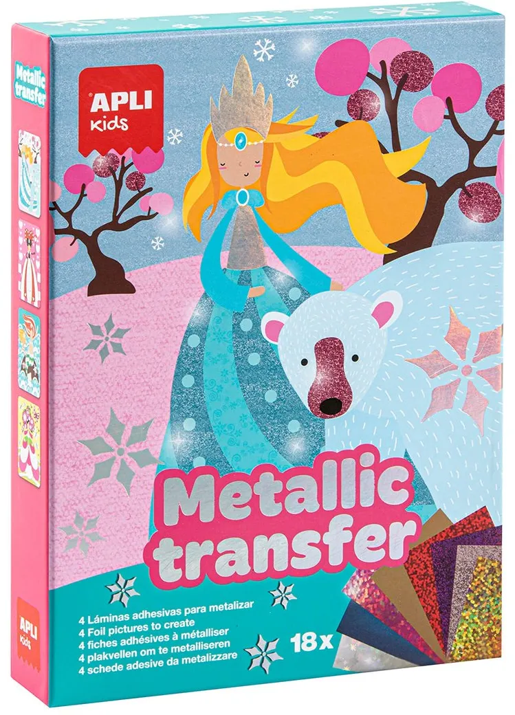 Joc creativ cu atocolante metalizate, APLI, tema Printese